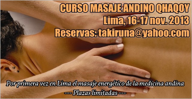 Curso Masaje Andino Qhaqoy – Lima, Nov.&nbsp;2013